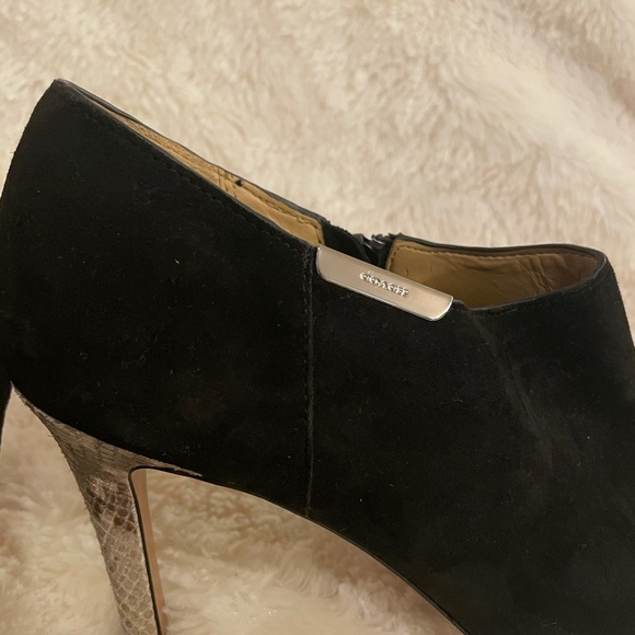 Coach black suede snake skin booties - Picture 3 of 10